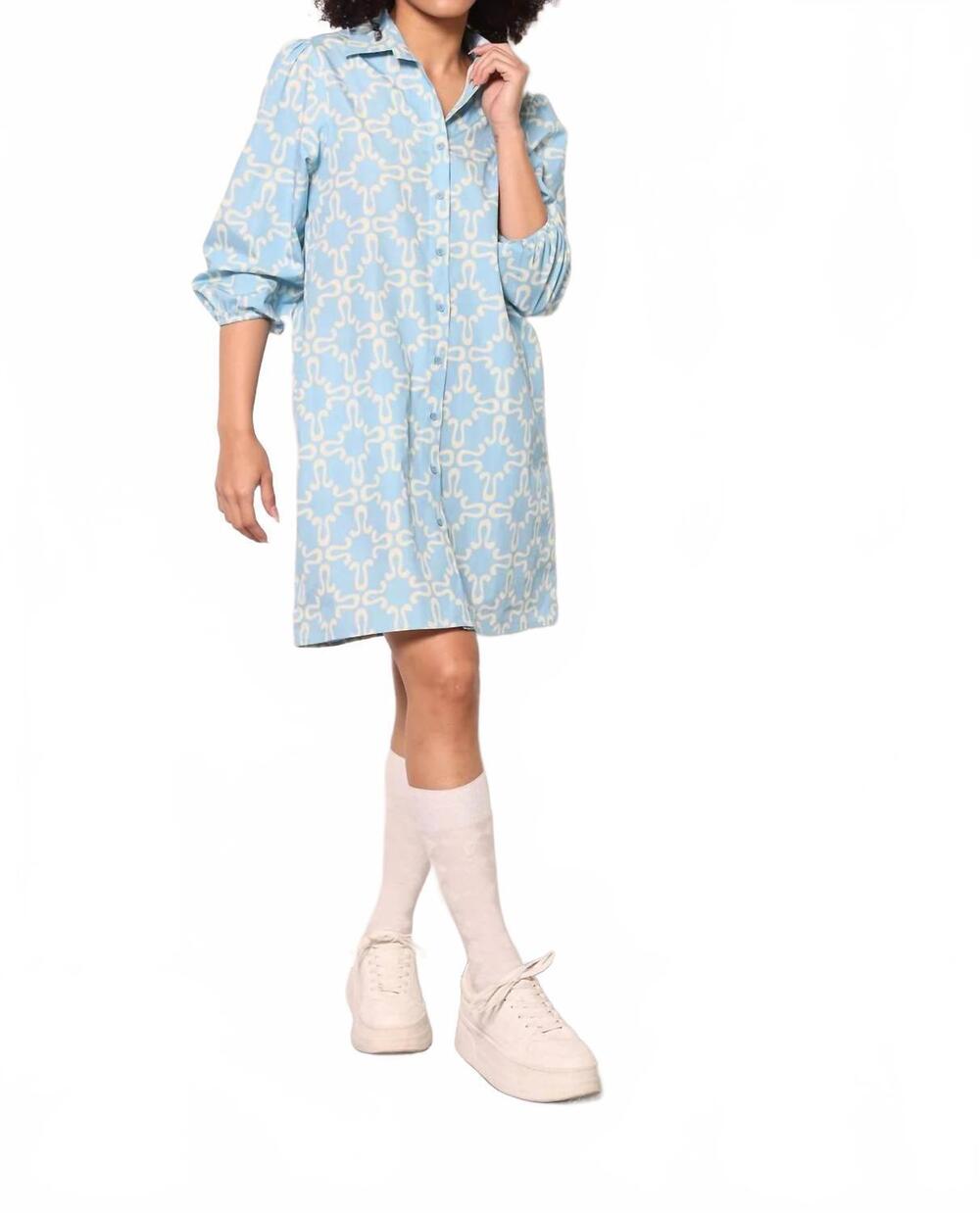 NEW MAUDE VIVANTE ava mini dress in carolina blue